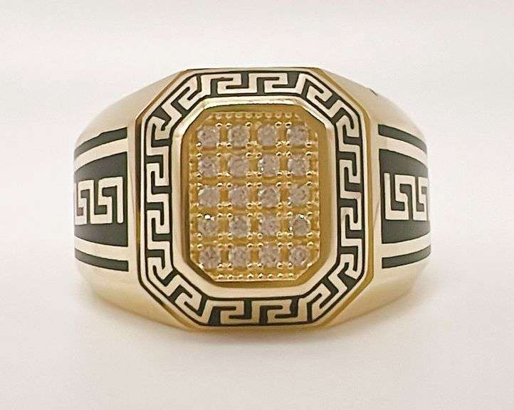 Men's 14kt Solid Yellow Gold & CZ Ring