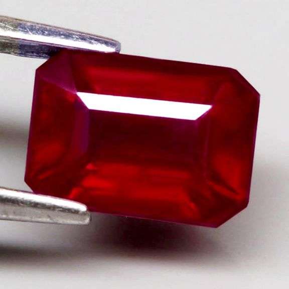 Deep blood red 1.49ct emerald cut Ruby