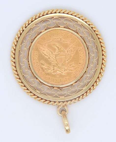 1887 $5 Liberty Gold Coin Pendant