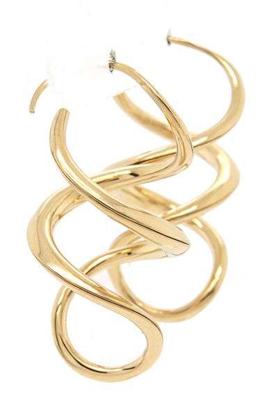 Michael Good Polished Swirl Loop Earrings in 18K