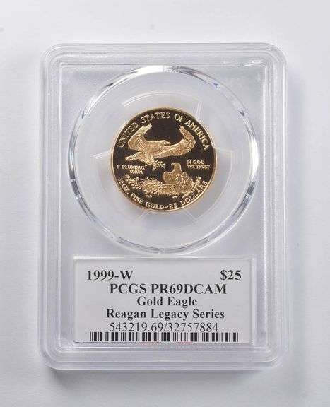 PR69DCAM 1999-W $25 American Gold Eagle 1/2 Oz Gold Signed Reagan PCGS