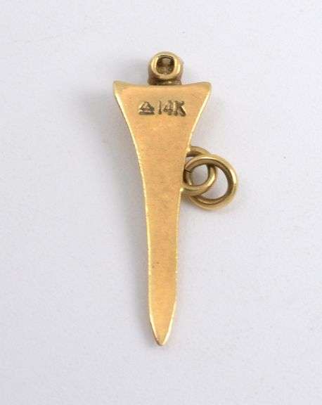 Nice 14k Golf Tee Charm with Diamond