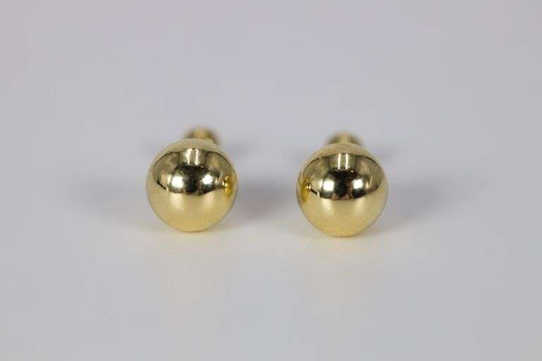 10k Yellow Gold 6mm Round Ball Stud Earrings
