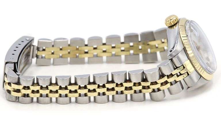 Rolex Oyster Perpetual Date 6917 Two Tone Silver Dial Ladies Watch