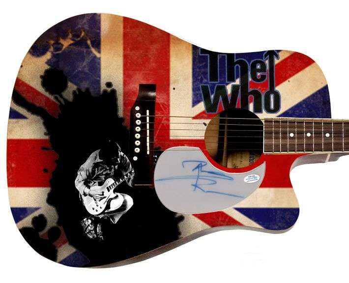 Pete Townshend The Who Autographed Custom  Graphics 1/1 Acoustic Guitar ACOA