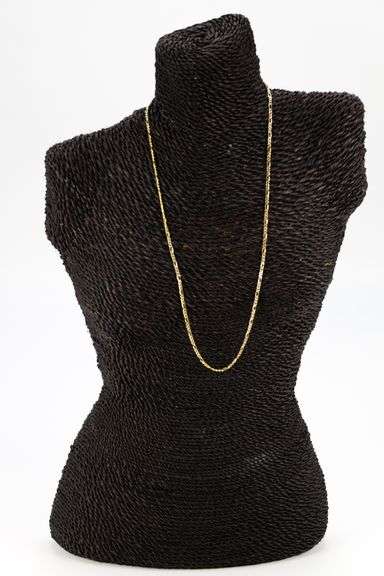 10k Yellow Gold-Hollow Pave Figaro Link Chain 2.6mm Necklace 18"