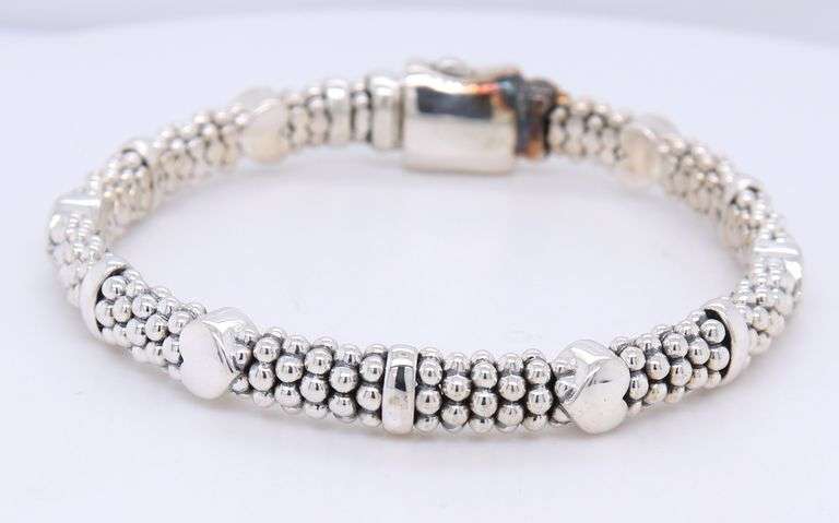 Sterling Silver Lagos Caviar Rope Bangle Bracelet