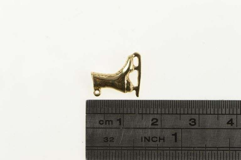 14K Yellow Gold 3D Ice Skate Shoe Winter Olympic Sport Charm/Pendant