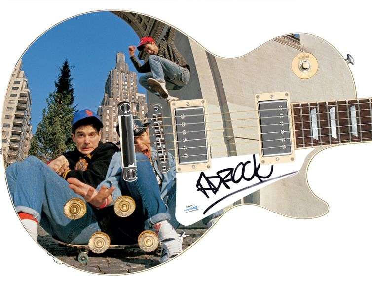 Beastie Boys Ad-Rock Autographed Signed 1/1 Custom Graphics Photo Guitar ACOA