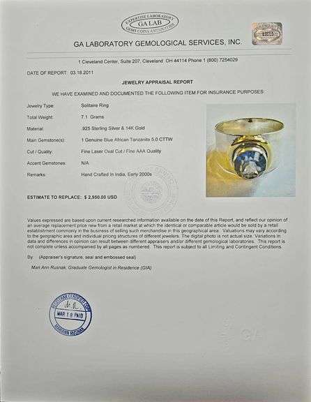 Certified Rare 5 Ct Oval Concave Cut Natural Tanzanite Ring