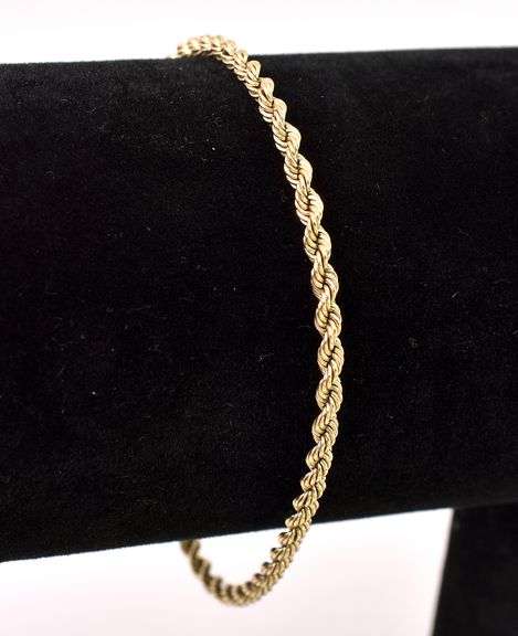 Superb Rope Chain Bracelet In 14K Yellow Gold