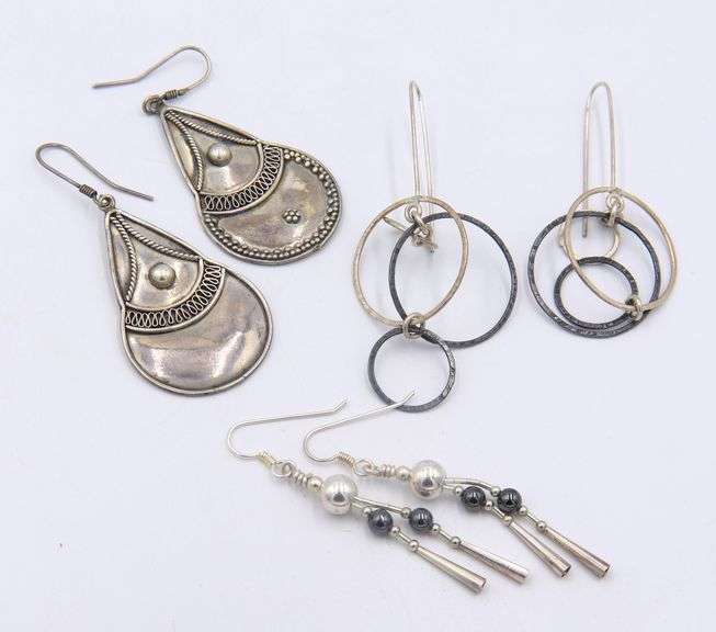 Lot of Vintage 925 Sterling Silver Earrings