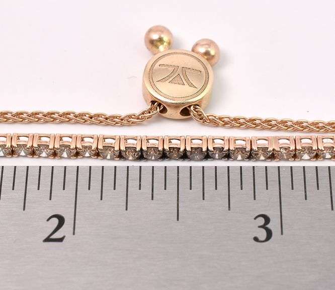 Gorgeous White and Fancy Brown Diamond Adjustable Bracelet In 14K Rose Gold