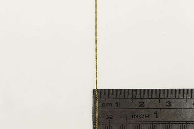 10K Yellow Gold 0.6mm Square Chain Simple Classic Box Link Necklace