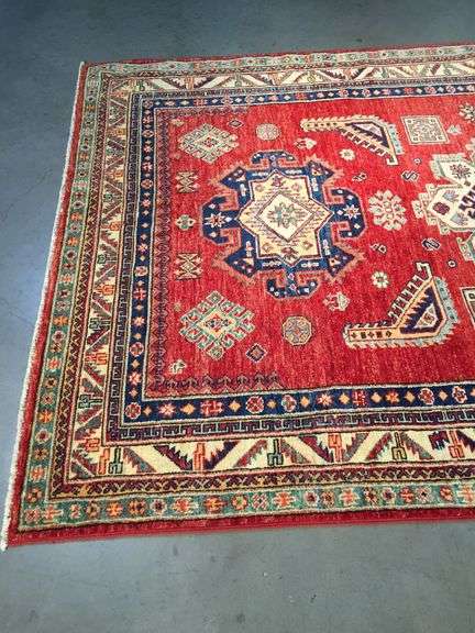 Fine Super Kazak Hand Knotted Rug 4.10 X 7