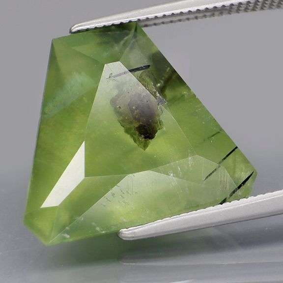 Unique shape! 11.29ct yellowish green Prehnite