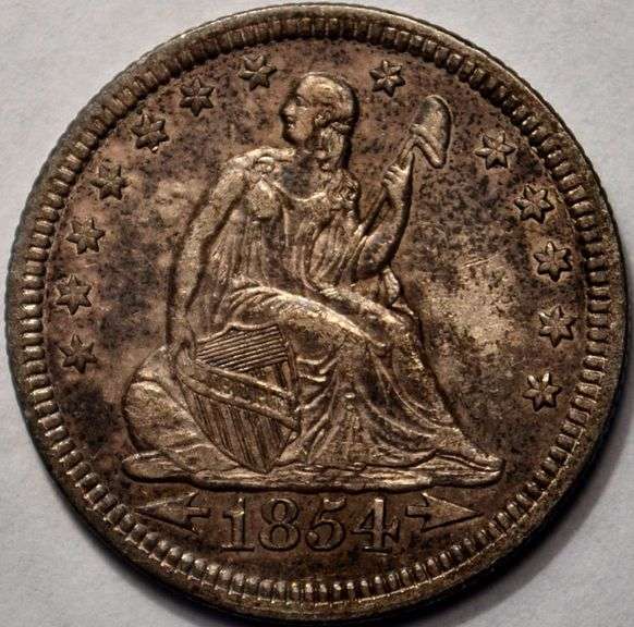 1854 Seated Liberty Quarter Arrows