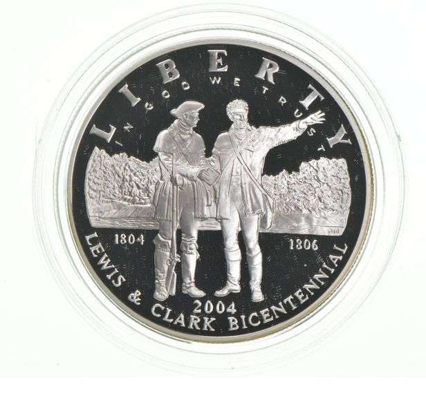 2004-P Lewis & Clark Commemorative Dollar Coin & Pouch Set Box & COA