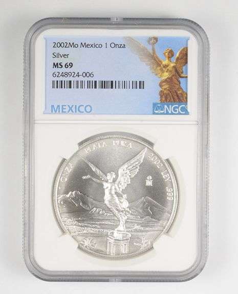 MS69 2002 MO Mexico 1 Onza .999 Fine Silver - Graded NGC