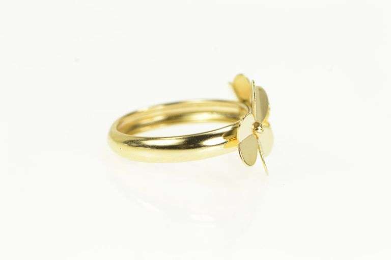 14K Yellow Gold Flower Geometric Blossom Floral Statement Ring