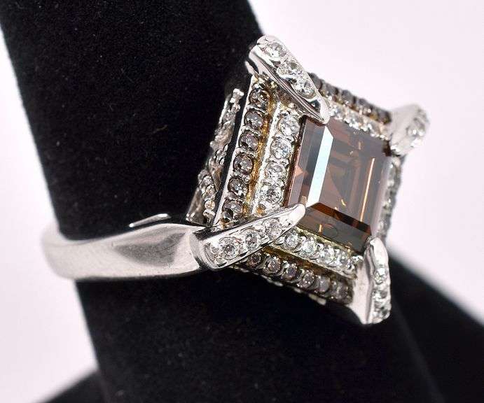Brown CZ Ring In Sterling Silver