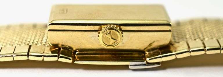 Fabulous 14K Lidded Bracelet Watch with Diamonds by Favre Leuba