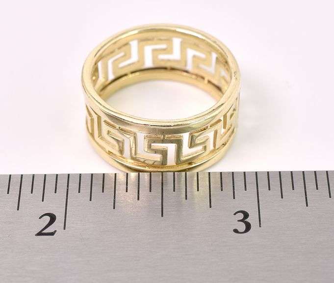 Graceful Greek Key Ring In 14K Yellow Gold