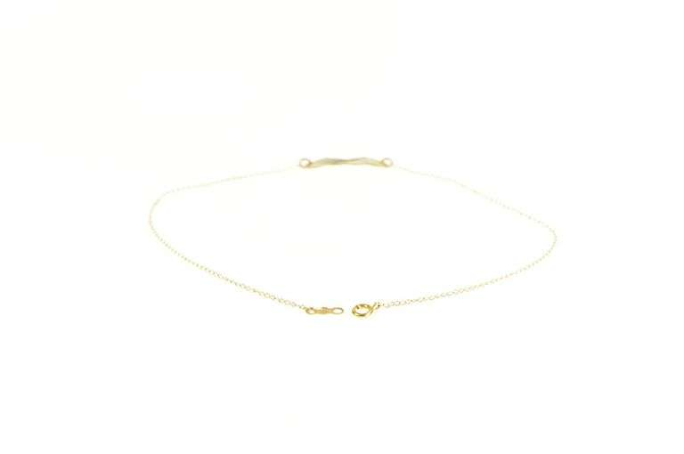 14K Yellow Gold Interlocking Heart Love Symbol Chain Anklet Bracelet