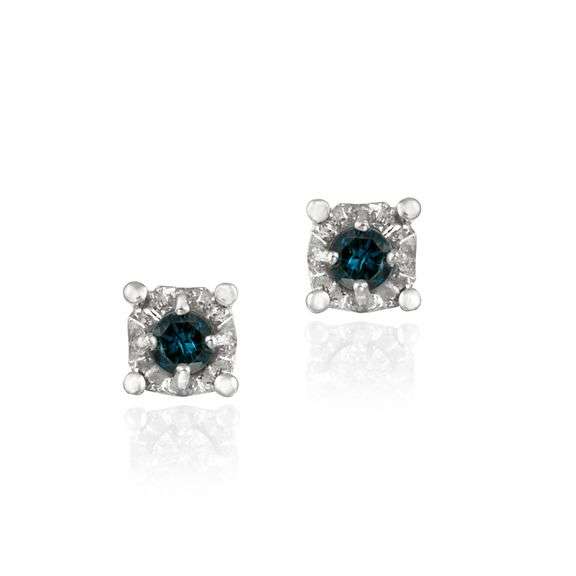 Blue Diamond Earrings