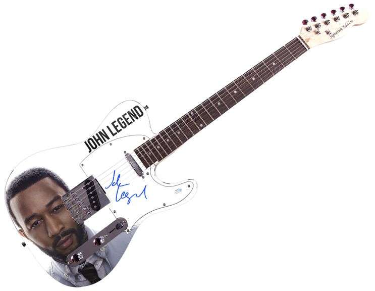 John Legend Autographed 1/1 Custom Graphics Guitar ACOA