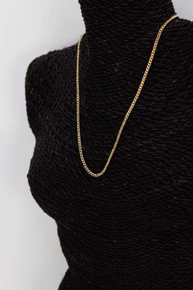 22k Yellow Gold Plated Sterling Silver Italian Curb Chain 3mm Solid 925 Italy 2 Sided New Necklace 18"