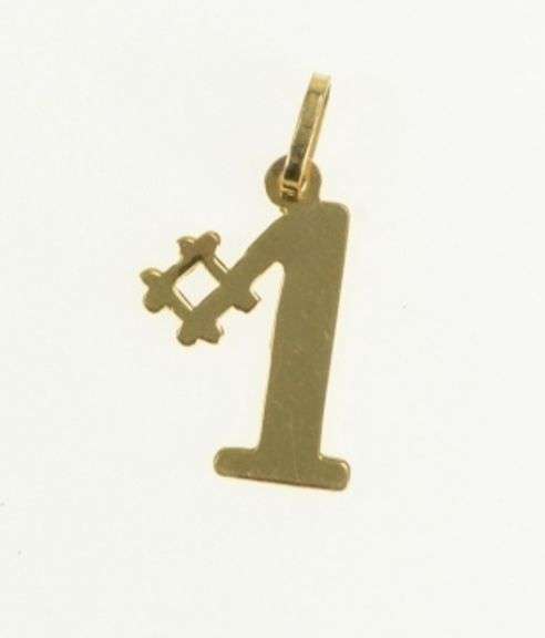 14K Yellow Gold #1 Number One Number Cut Out The Best Charm/Pendant