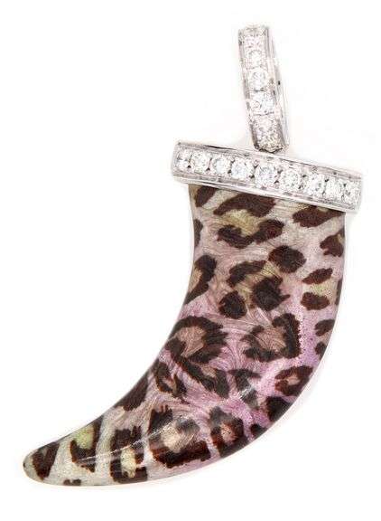 Casato Roma 0.48ctw Diamond and Printed Resin Pendant in 18K