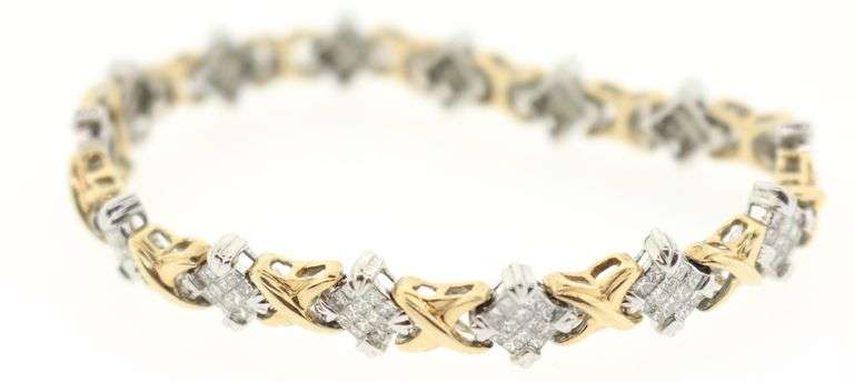 14k gold and diamond bracelet