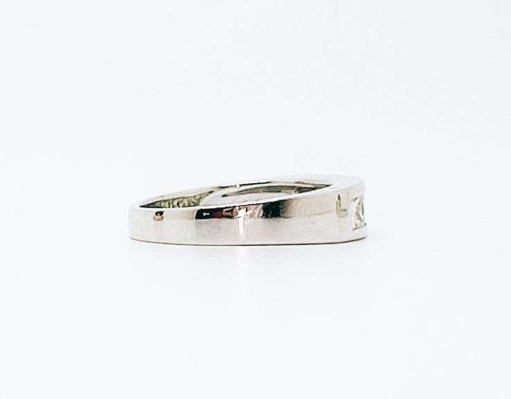 14kt Solid White Gold & Diamond Band