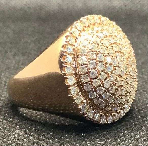 EXQUISITE AND SOPHISTICATED 10K ROSE GOLD DOME SHAPE DIAMOND RING