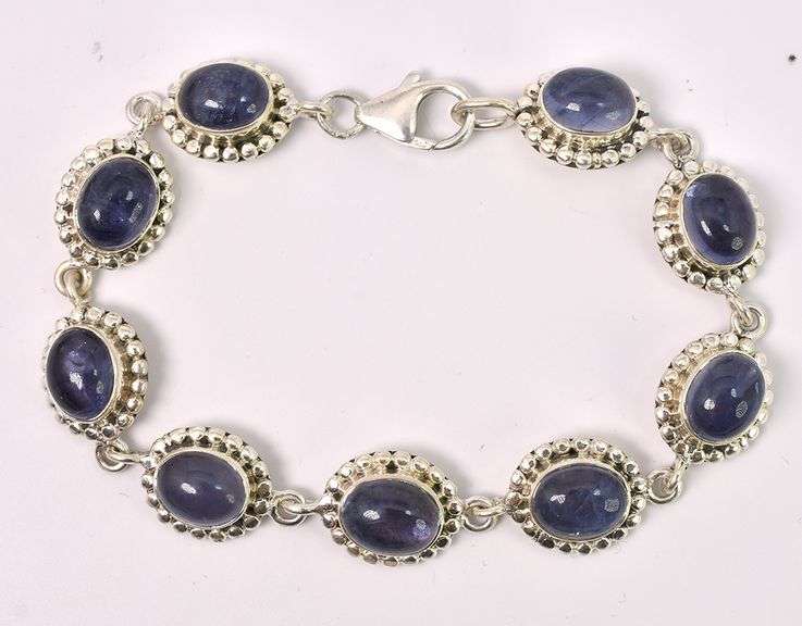 Purple Gemstone Bracelet In Sterling Silver