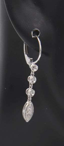 Sparkling White Gold Diamond Accent Dangle Earings