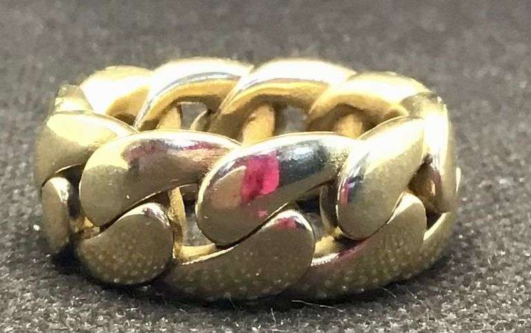 MASSIVE 14K SUNNY YELLOW GOLD CUBAN LINK RING