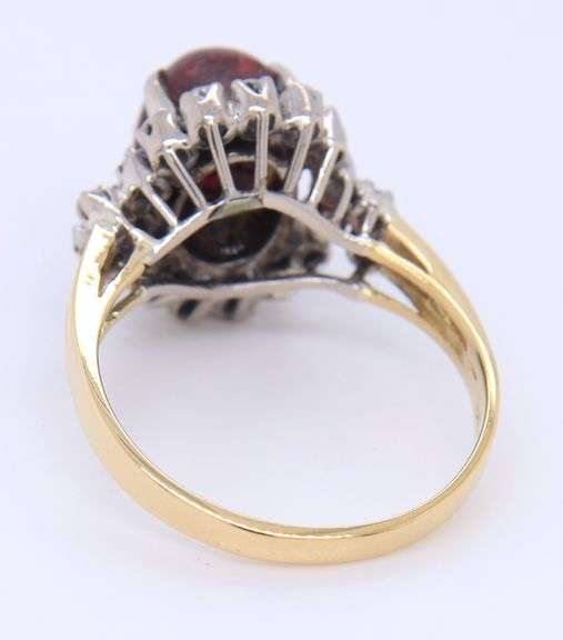 Antique Ruby and Single Cut Diamond Ring