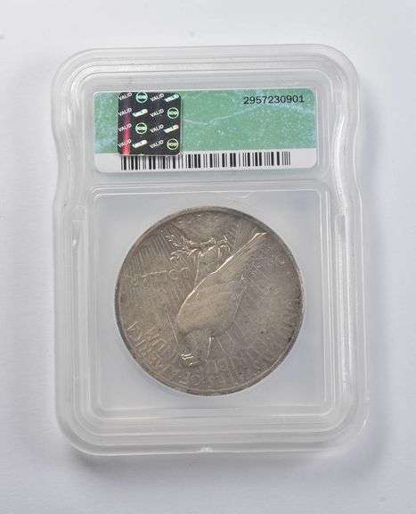 AU55 1928 Peace Silver Dollar ICG