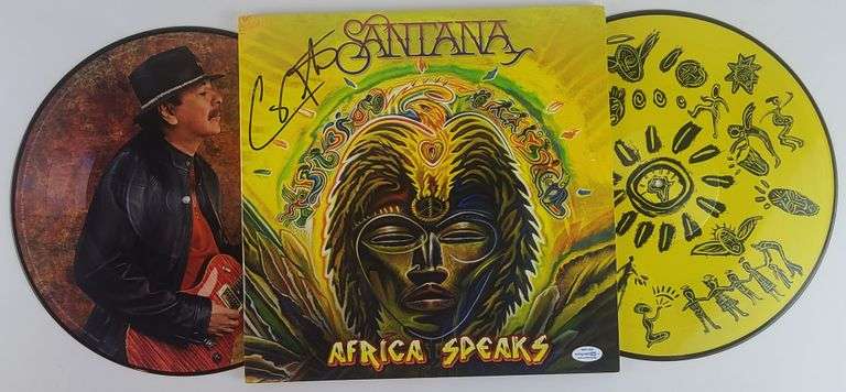 Carlos Santana Autographed 2x Picture Disc Africa Speaks Vinyl Lp ACOA