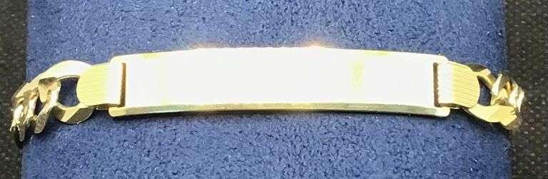 STUNNING AND UNIQUE 14K YELLOW GOLD ID BRACELET