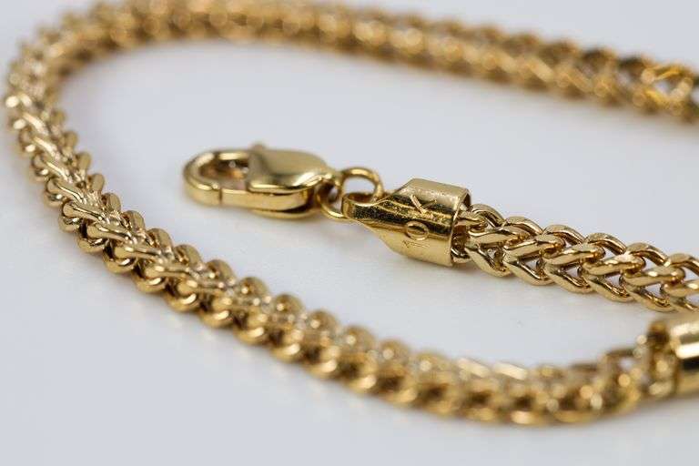 10k Yellow Gold Hollow Franco Wheat Rope Chain 3mm Bracelet 7"