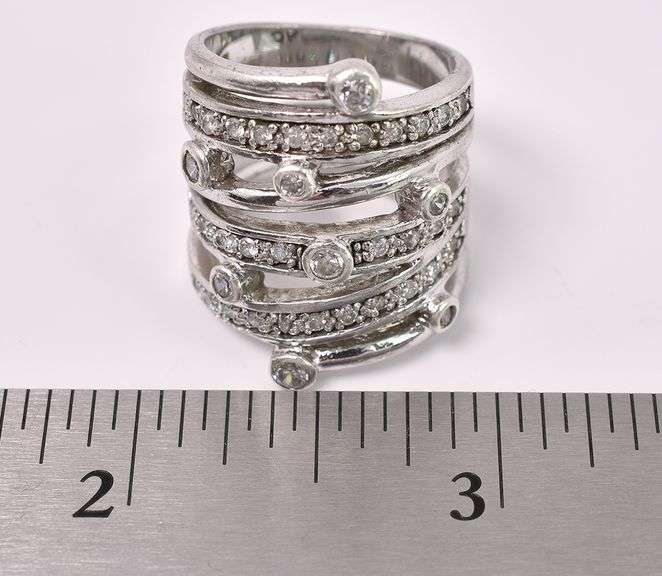 CZ Wrap Ring In Sterling Silver