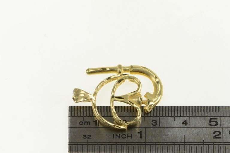 14K Yellow Gold Diamond Cut Scuba Snorkel Swimming Mask Charm/Pendant