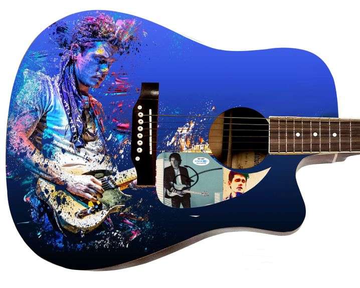 John Mayer Autographed Custom Graphics Photo Guitar ACOA