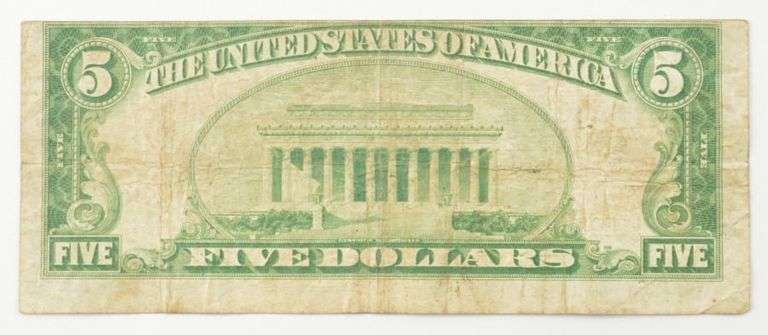 1929 $5 National Currency Gastonia, NC - United States Note - 7536