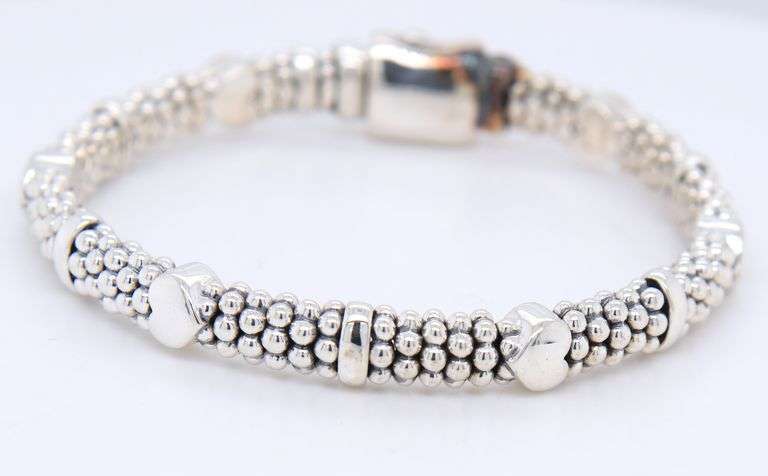 Sterling Silver Lagos Caviar Rope Bangle Bracelet