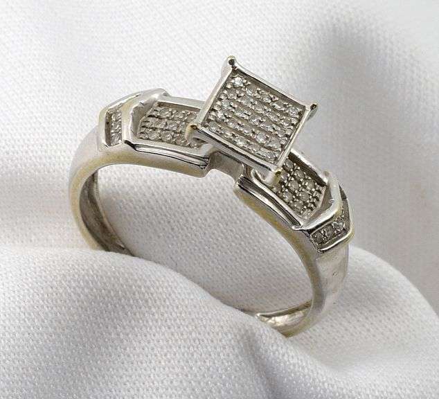 White Gold & Diamond 2 Piece Ring Set